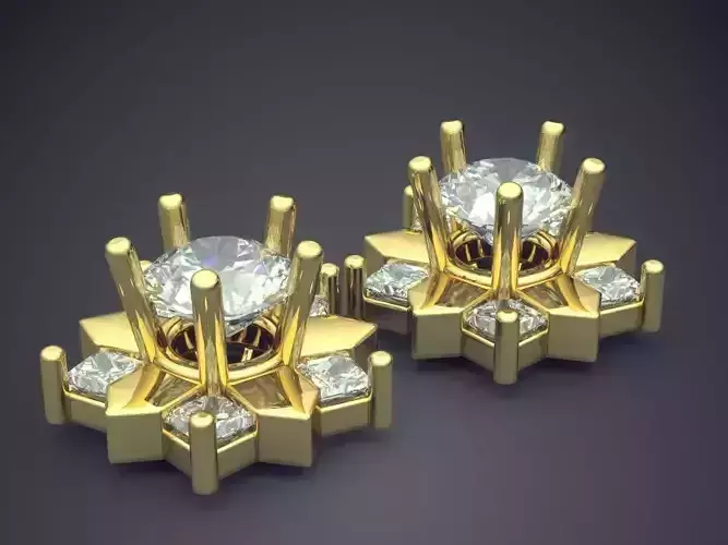 Earrings With Diamonds CAD-4939