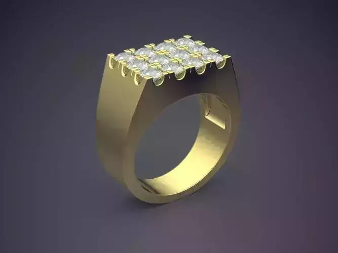 Thick Ring With Diamonds CAD-4938