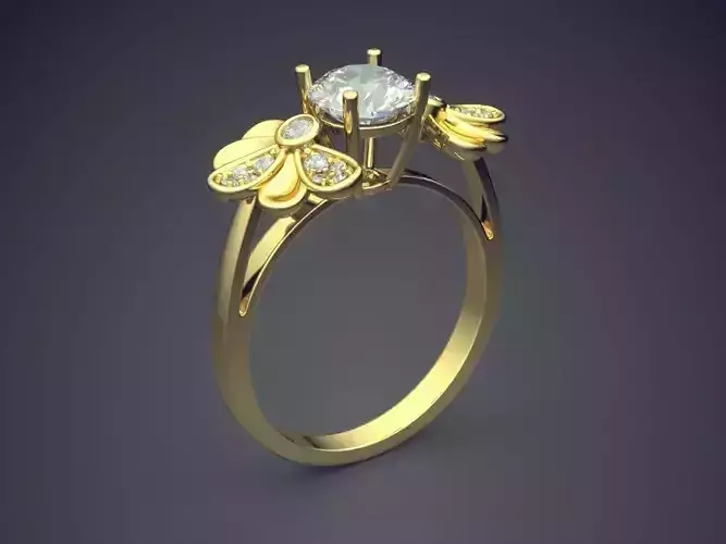 Engagement Ring With Diamonds CAD-4936