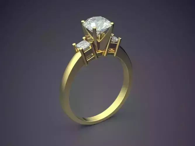 Engagement Ring With Diamonds CAD-4934