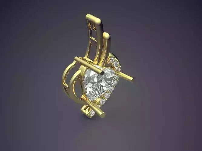 Pendant With Diamonds CAD-4931 3D print model