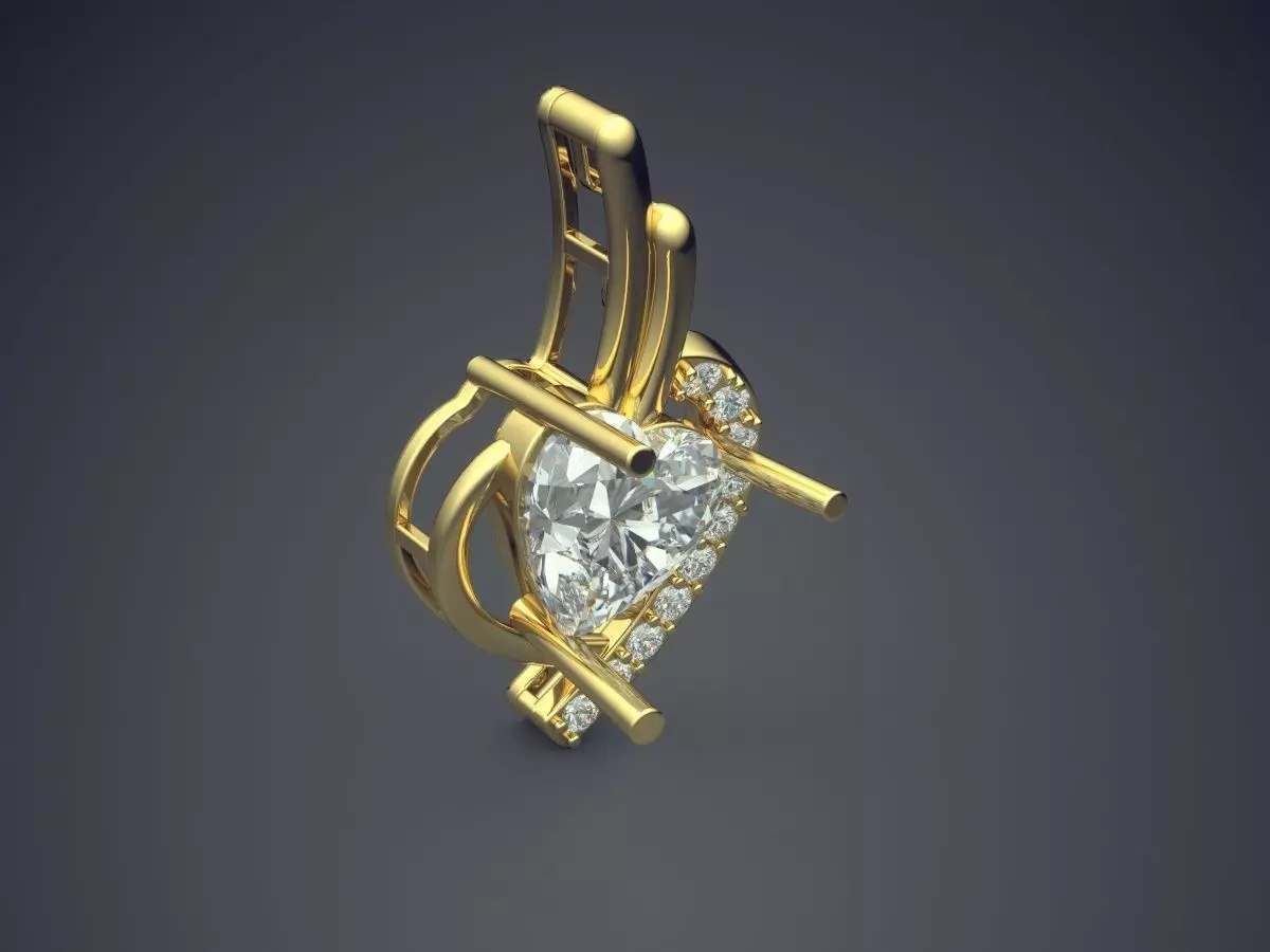 Pendant With Diamonds CAD-4931 3D print model_0