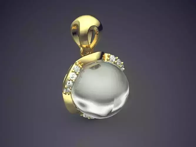 Pendant With Pearl CAD-4927 3D print model