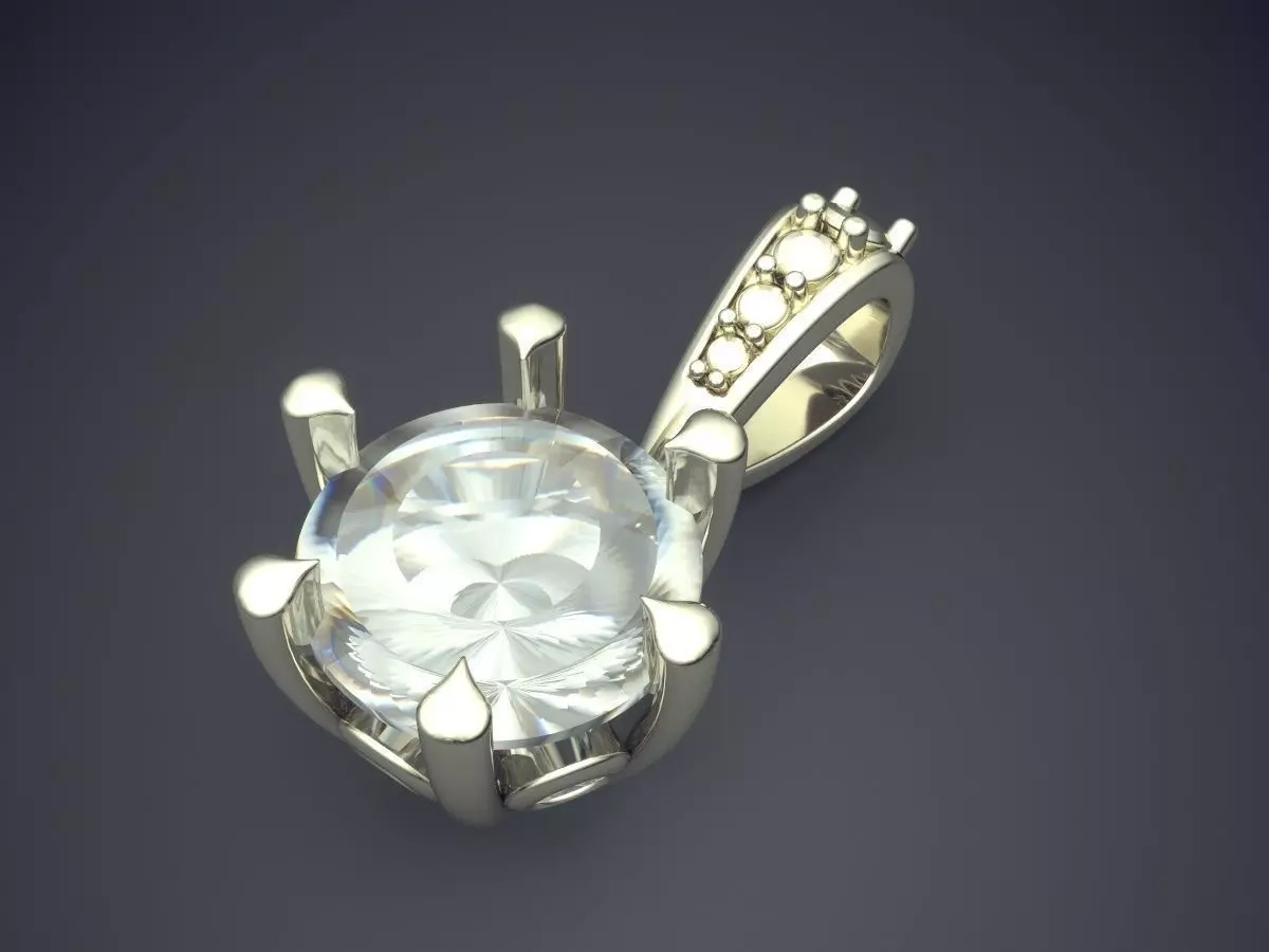 Pendant With Diamonds CAD-4923 3D print model_1