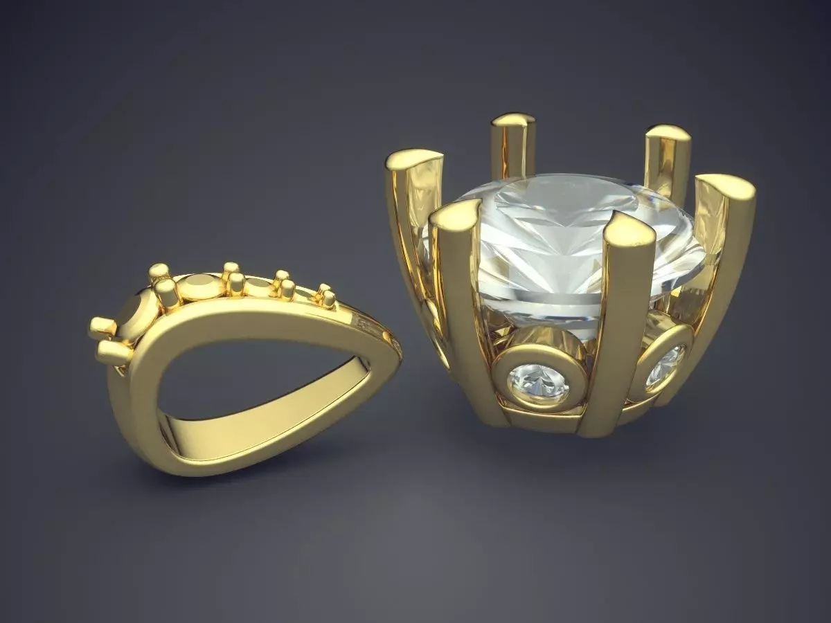 Pendant With Diamonds CAD-4923 3D print model_3