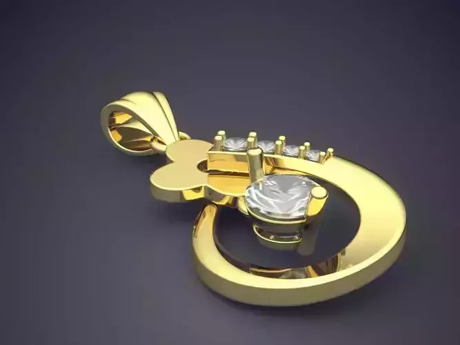 Pendant With Diamonds CAD-4922 3D print model