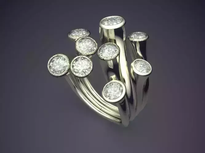 Unique Ring With Diamonds CAD-4919
