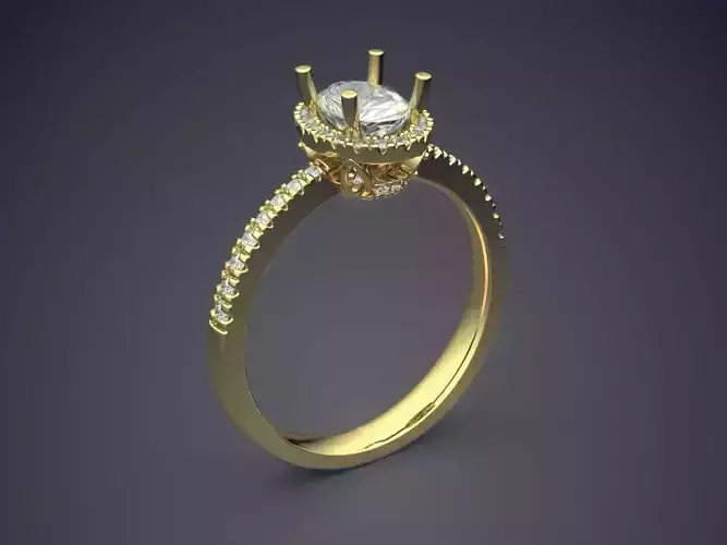Ring With Diamonds CAD-4915 3D print model