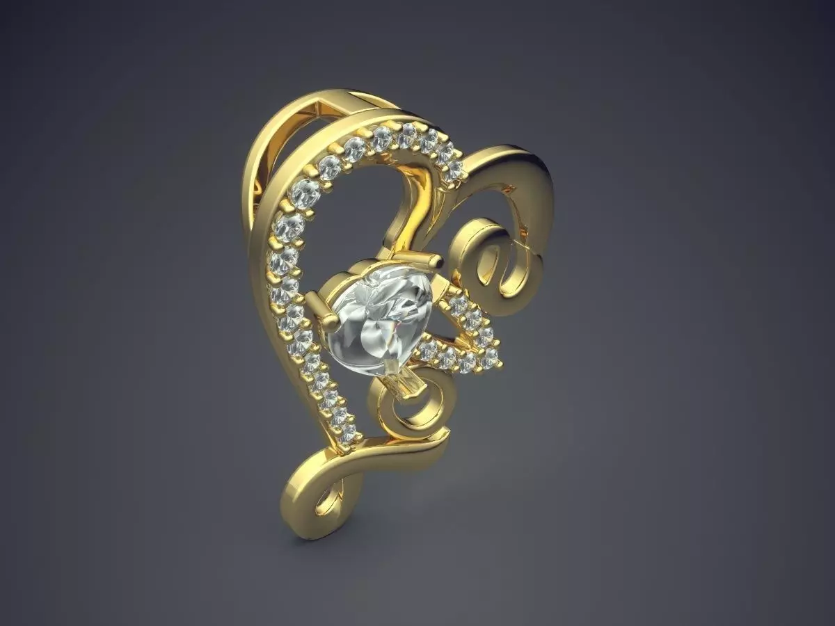 Pendant With Diamonds CAD-4914 3D print model_0