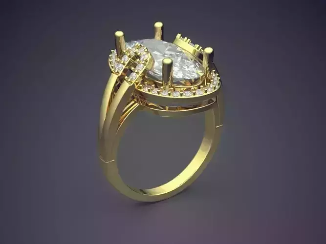 Ring With Diamonds CAD-4912 3D print model