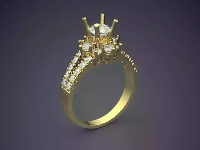 Engagement Ring With Diamonds CAD-4906