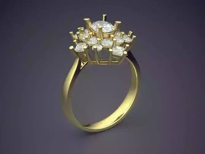 Ring With Diamonds CAD-4904 3D print model