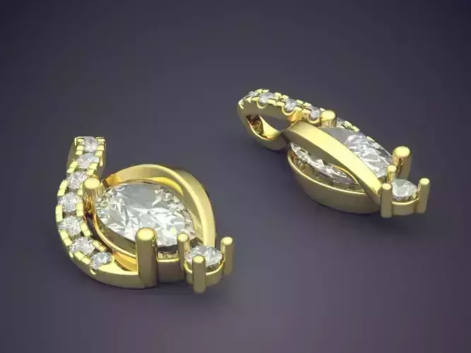 Pendant With Diamonds CAD-4901 3D print model