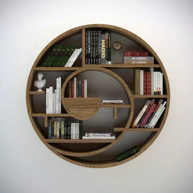 Circular Bookshelf 3D model_0