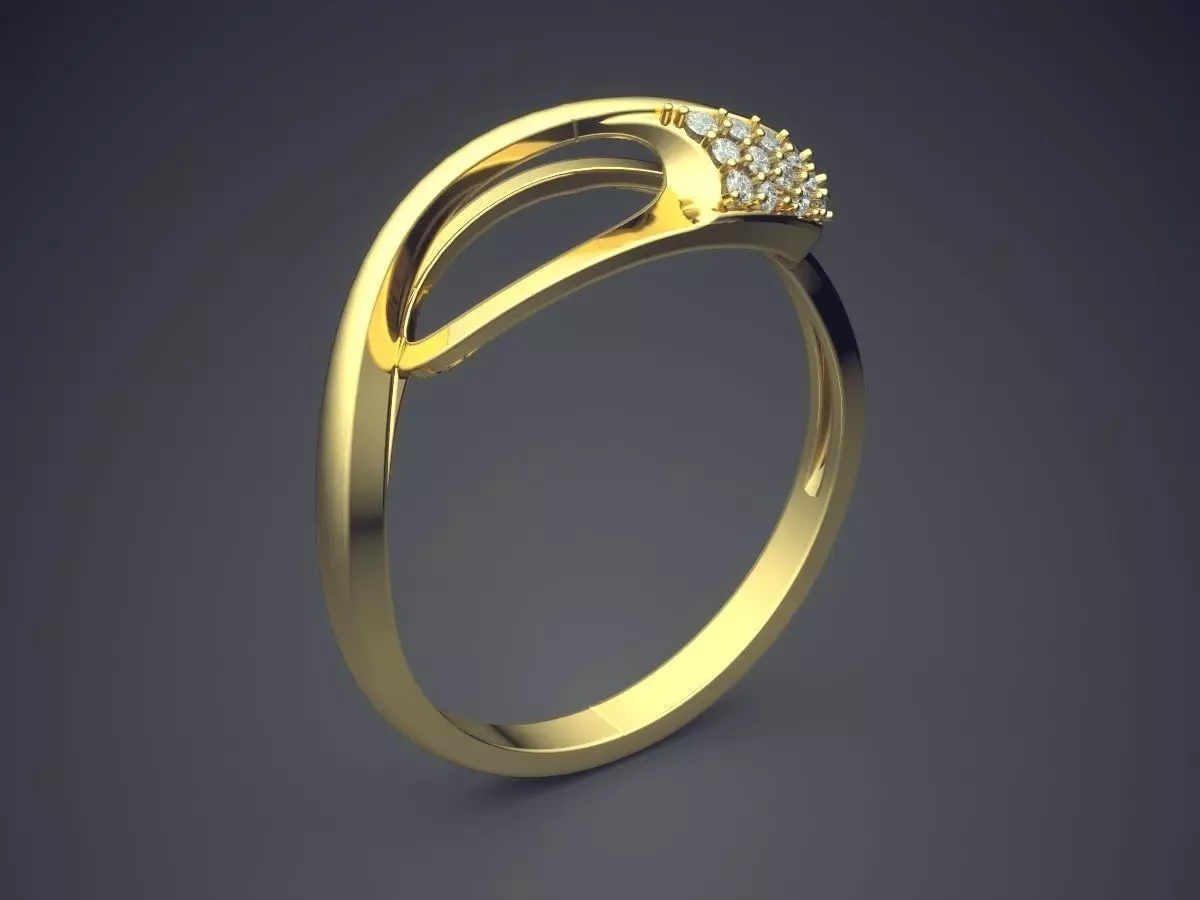 Ring With Diamonds CAD-4899 3D print model_0