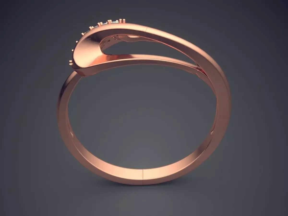 Ring With Diamonds CAD-4899 3D print model_2