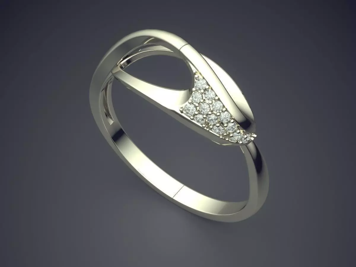 Ring With Diamonds CAD-4899 3D print model_1