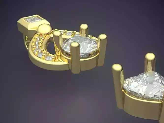 Pendant With Diamonds CAD-4894 3D print model