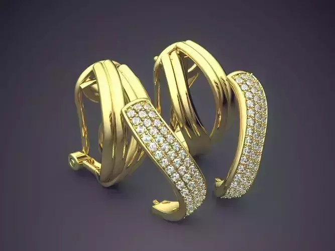 Earrings With Diamonds CAD-4898