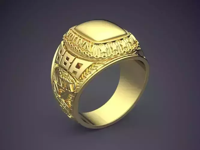 Thick Engraved Ring CAD-4891