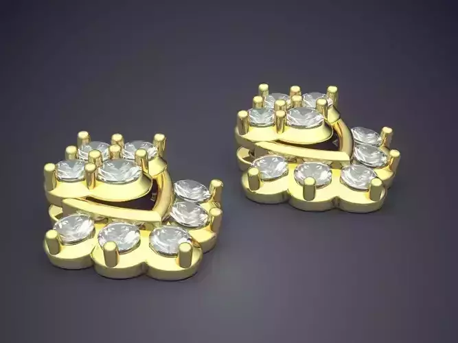 Earrings With Diamonds CAD-4885