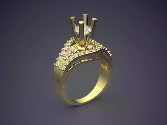 Engagement Ring With Diamonds CAD-4888