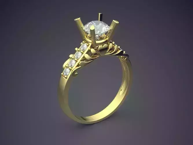 Engagement Ring With Diamonds CAD-4882