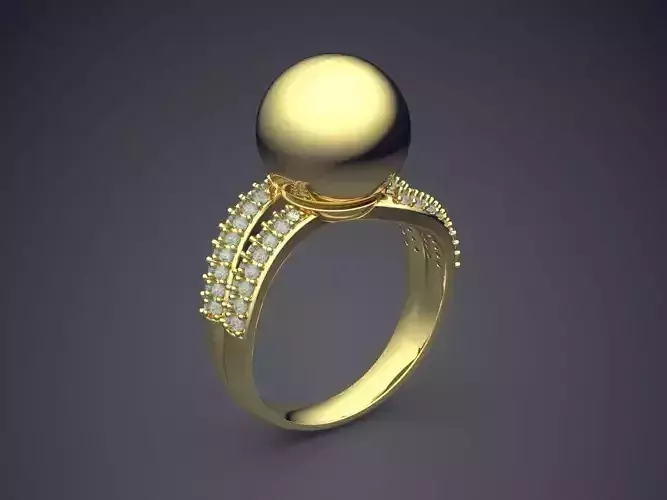 Engagement Ring With Tiny Diamonds CAD-4880