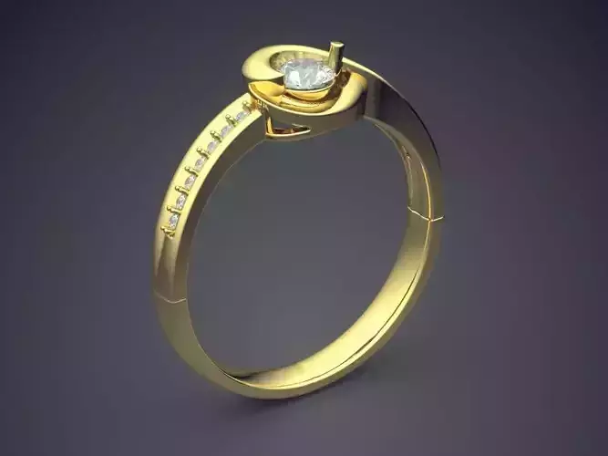 Engagement Ring With Diamonds CAD-4875