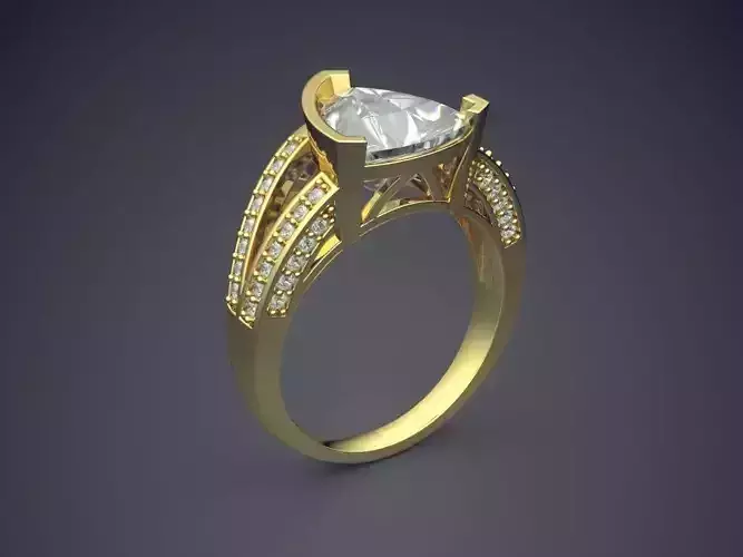 Engagement Ring With Diamonds CAD-4873