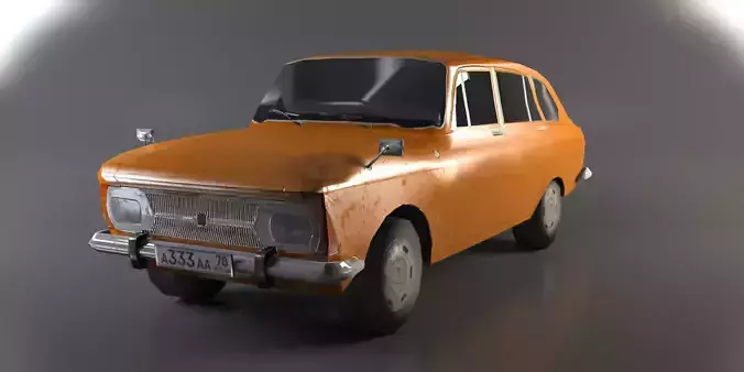 Low poly Moskvich Kombi