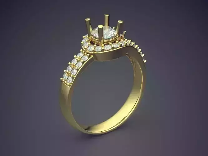 Engagement Ring With Diamonds CAD-4869