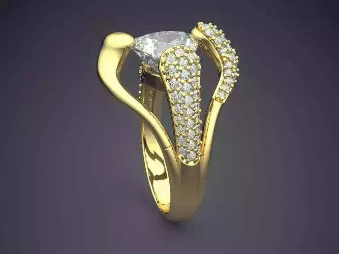 Unique Ring With Diamonds CAD-4877