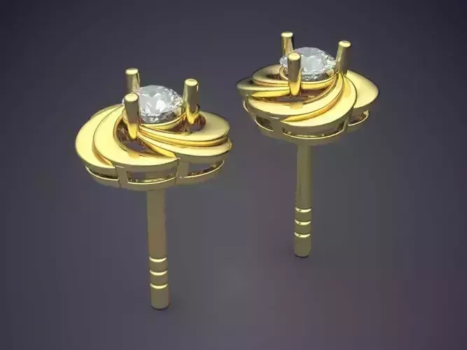 Earrings With Diamond CAD-4863