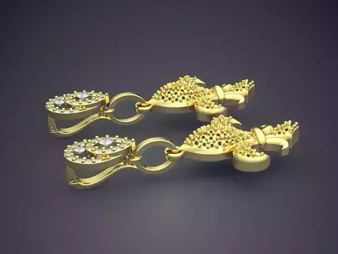 Earrings With Diamonds CAD-4867