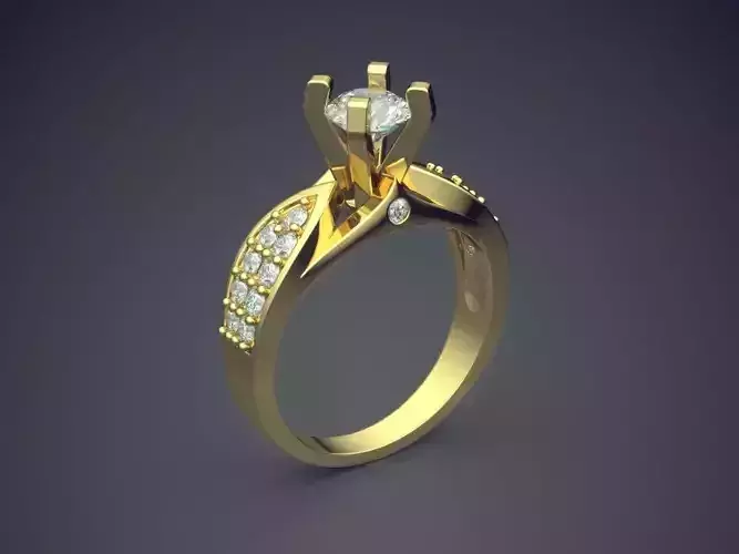 Engagement Ring With Diamonds CAD-4860