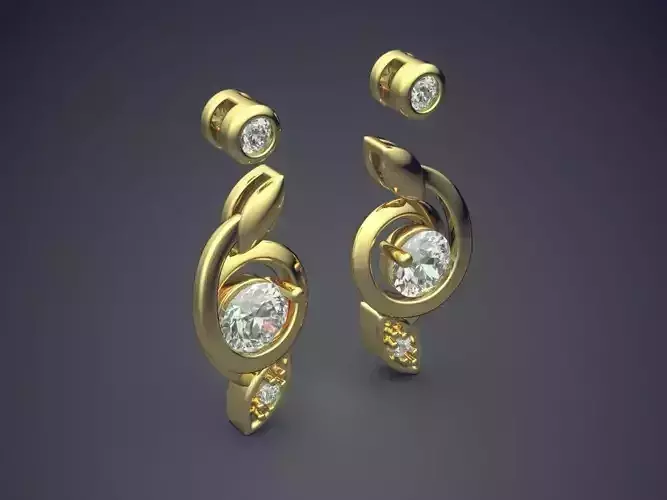 Earrings With Diamonds CAD-4852