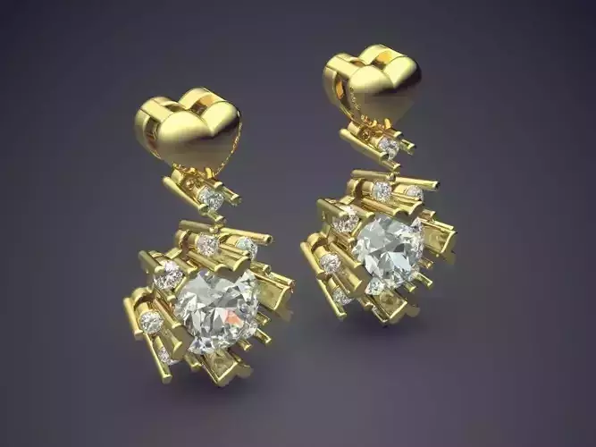 Earrings With Diamonds CAD-4848