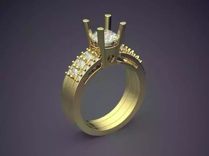 Engagement Ring With Diamonds CAD-4847