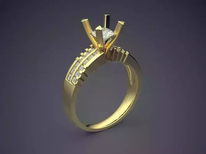 Engagement Ring With Diamonds CAD-4838