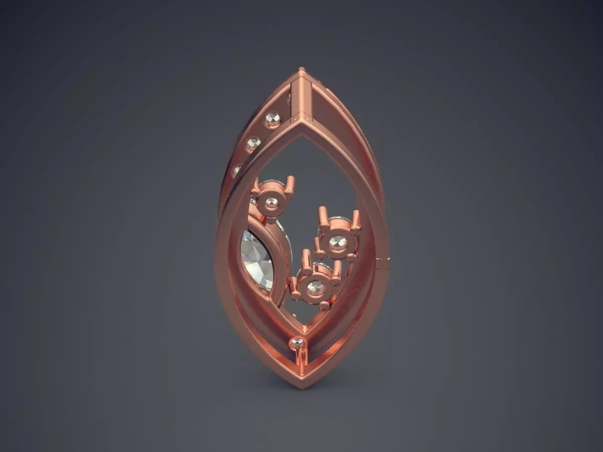 Pendant With Diamonds CAD-4839 3D print model_2