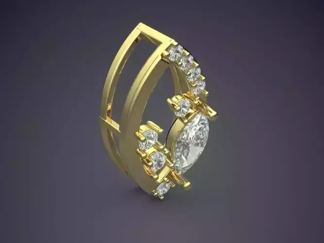 Pendant With Diamonds CAD-4839 3D print model