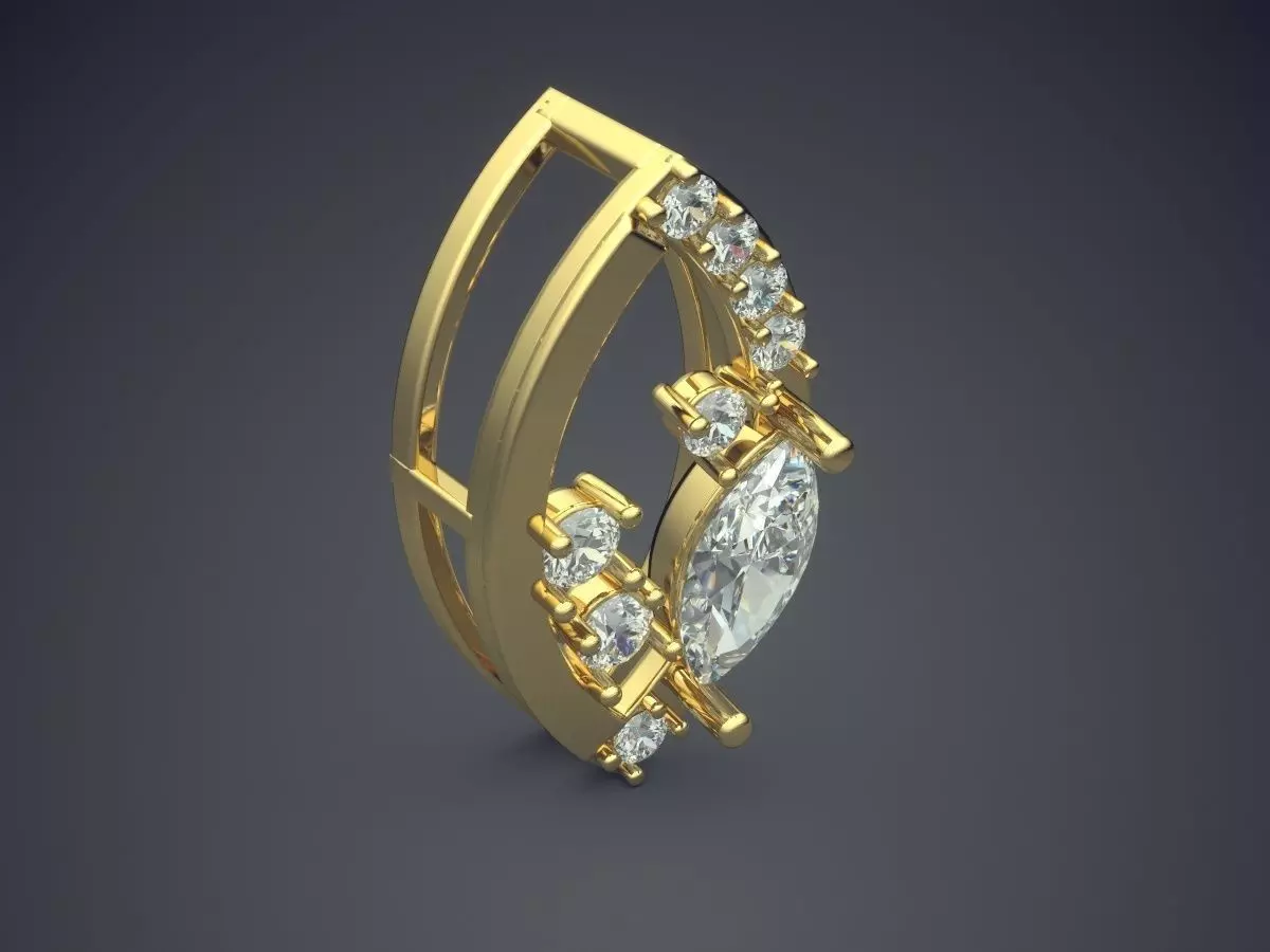 Pendant With Diamonds CAD-4839 3D print model_0