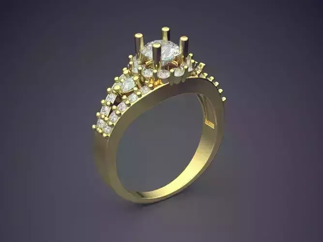 Engagement Ring With Diamonds CAD-4831