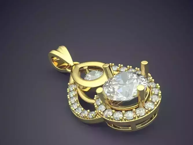 Pendant With Diamonds CAD-4832 3D print model