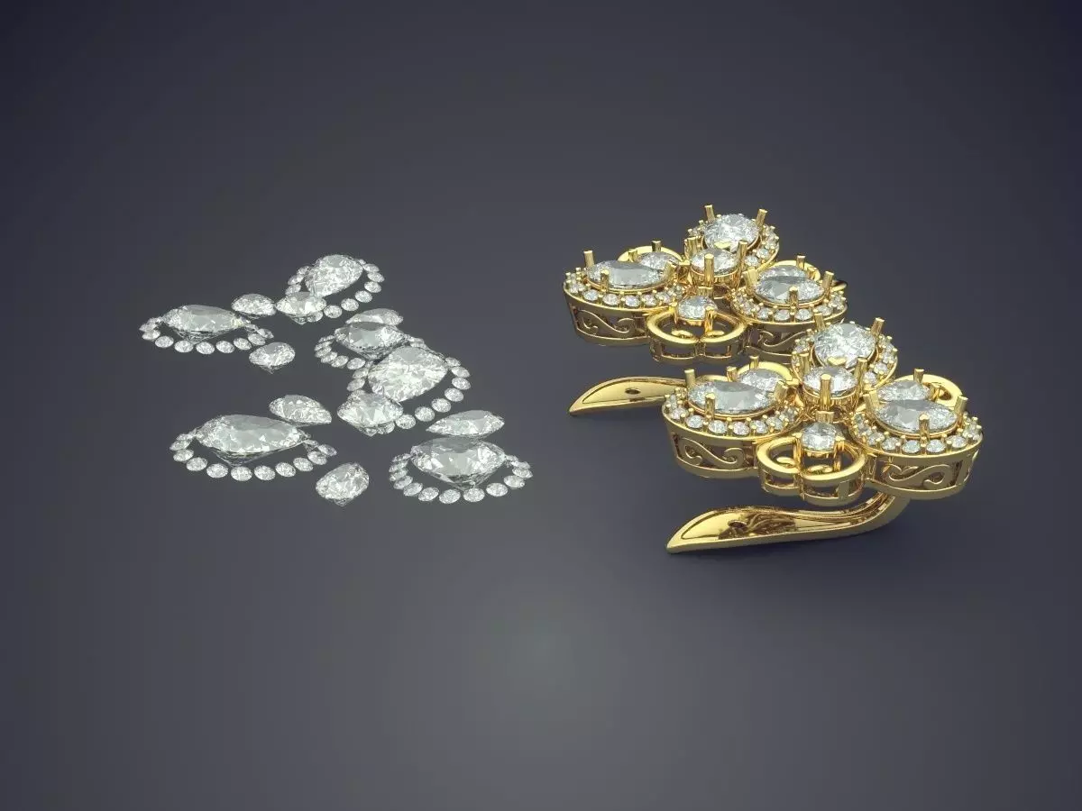 Pendant With Diamonds CAD-4841 3D print model_3