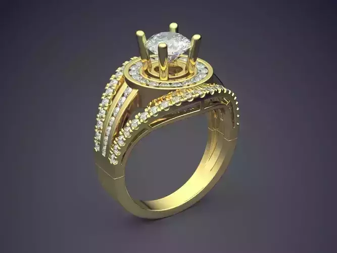 Engagement Ring With Diamonds CAD-4824