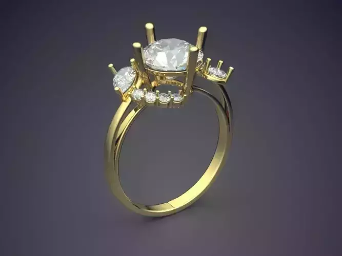 Engagement Ring With Diamonds CAD-4821