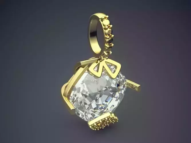 Pendant With Huge Diamond CAD-4820 3D print model