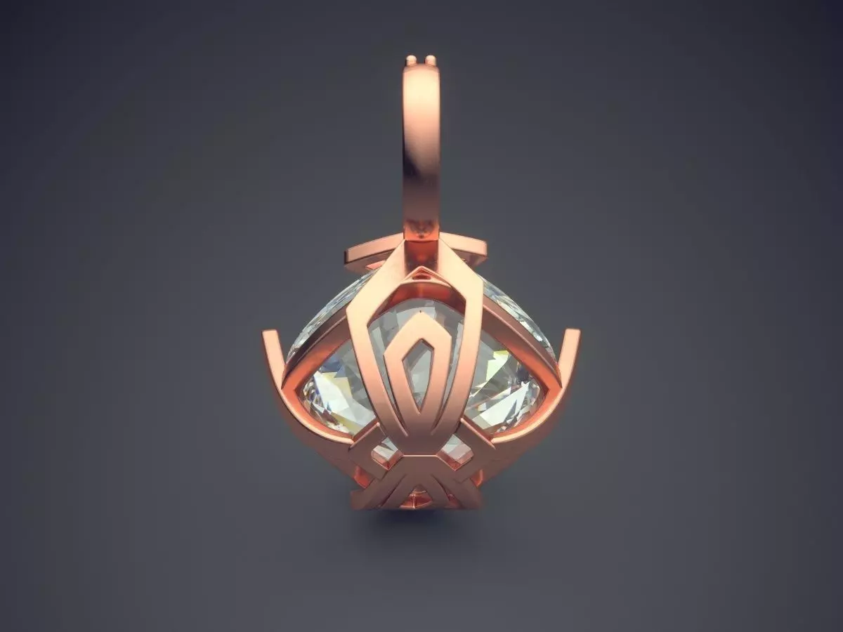 Pendant With Huge Diamond CAD-4820 3D print model_2